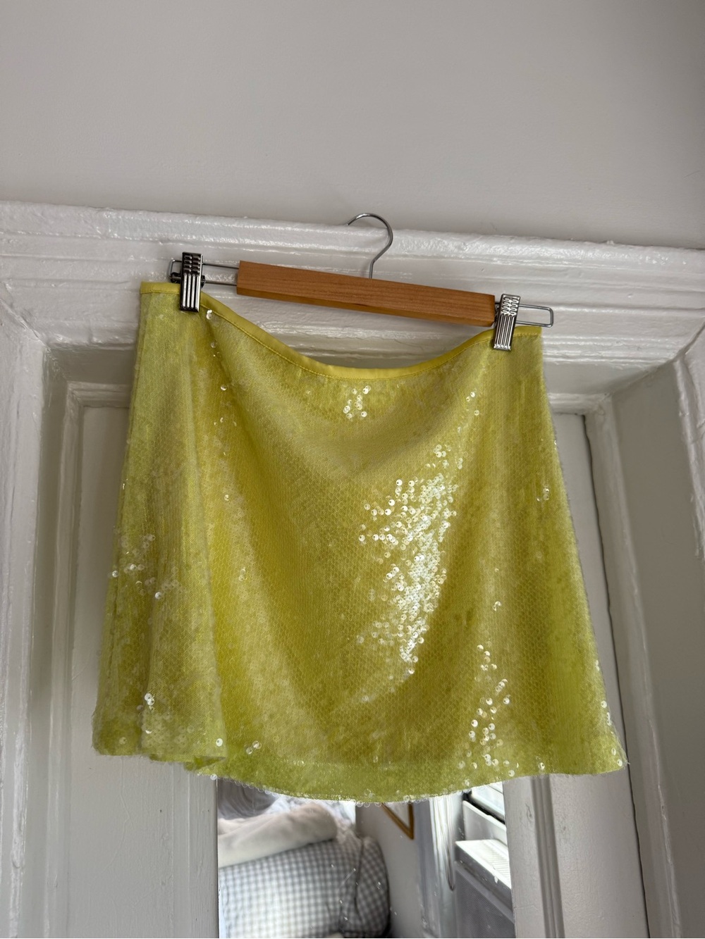 Zara Sparkling Yellow Sequin Mini Skirt